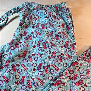 Vineyard Vines Woman’s Pajama Bottoms - Blue with Red Flip-Flop Print Sz M
